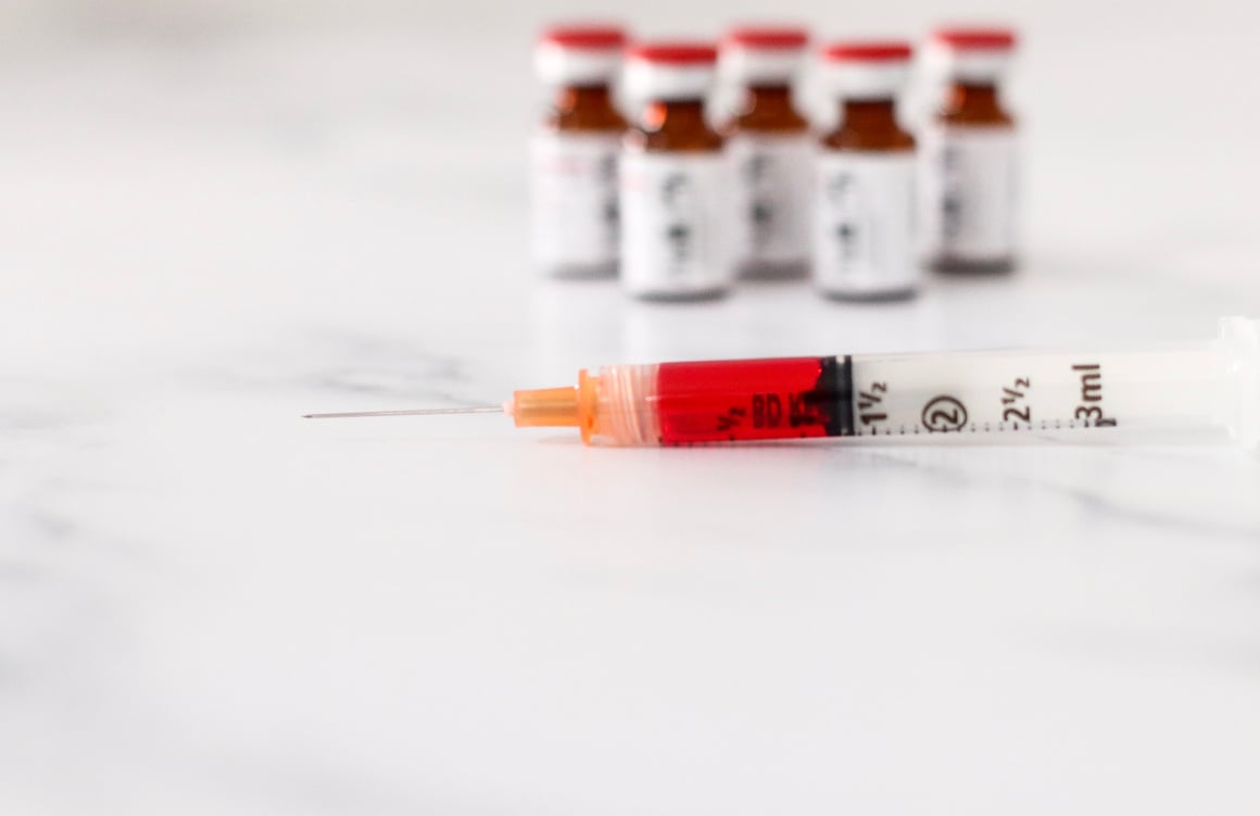 Syringe of B12 medication